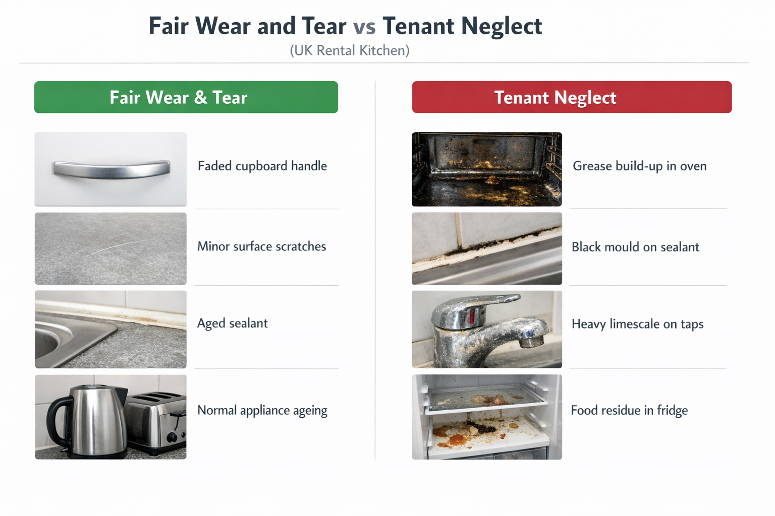 Fair wear and tear VS Tenant neglect  