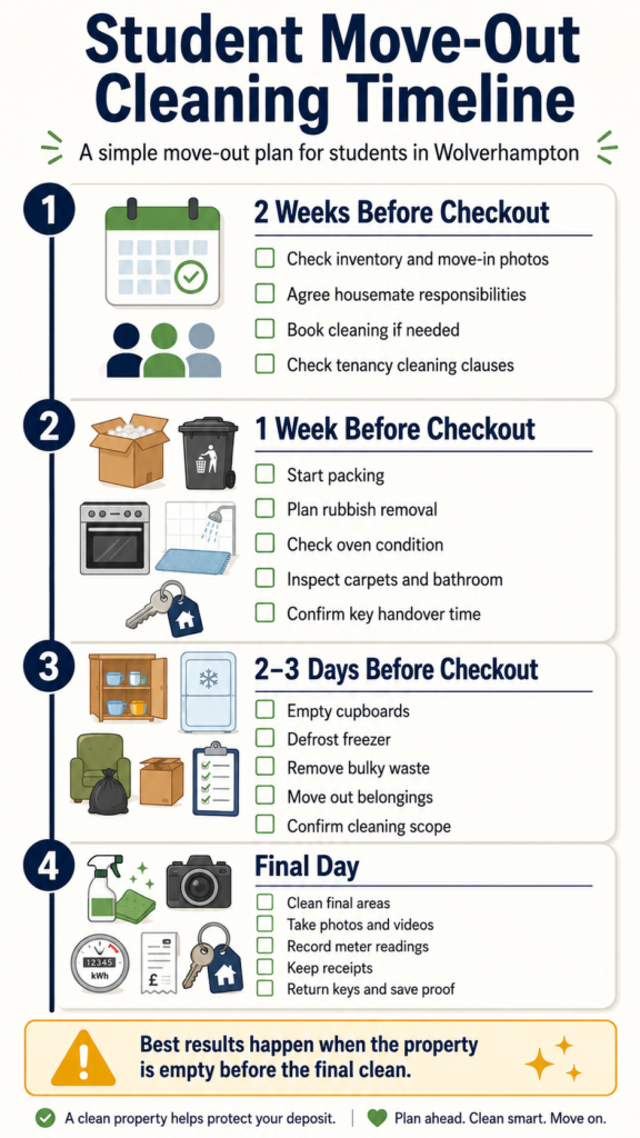 Student Move-Out cleaning Timeline