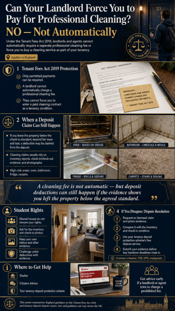 can you landlord force you to pay for professional cleaning