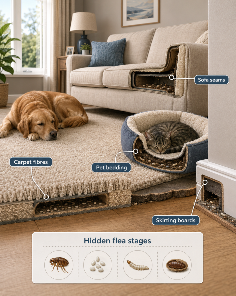 hidden flea stages